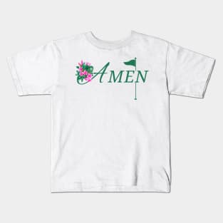 AMEN MASTERS GOLF (V4) Kids T-Shirt